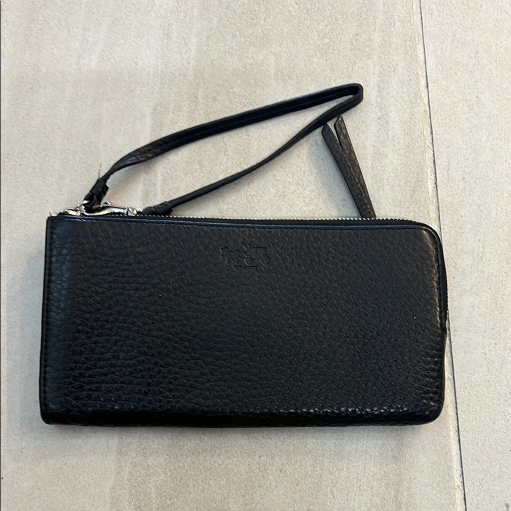 Coach Black Leather Wristlet
